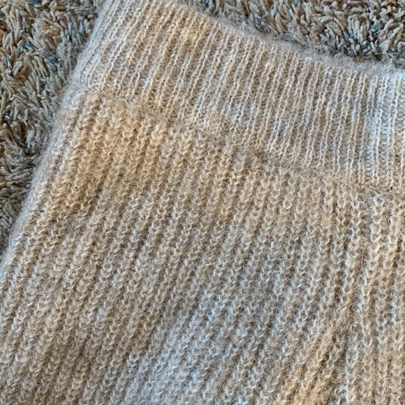 Women’s Juniors Zara Knit Crochet Neutral Tan Loungewear High Waist Shorts S - Picture 2 of 4